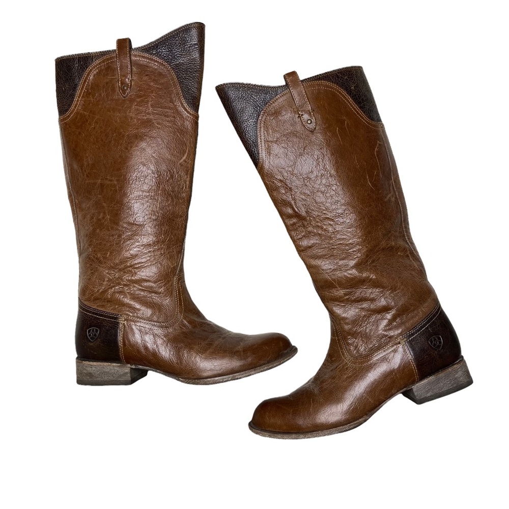 ARIAT Paragon Tall Two Tone Leather Riding Boots Brown Size 8B